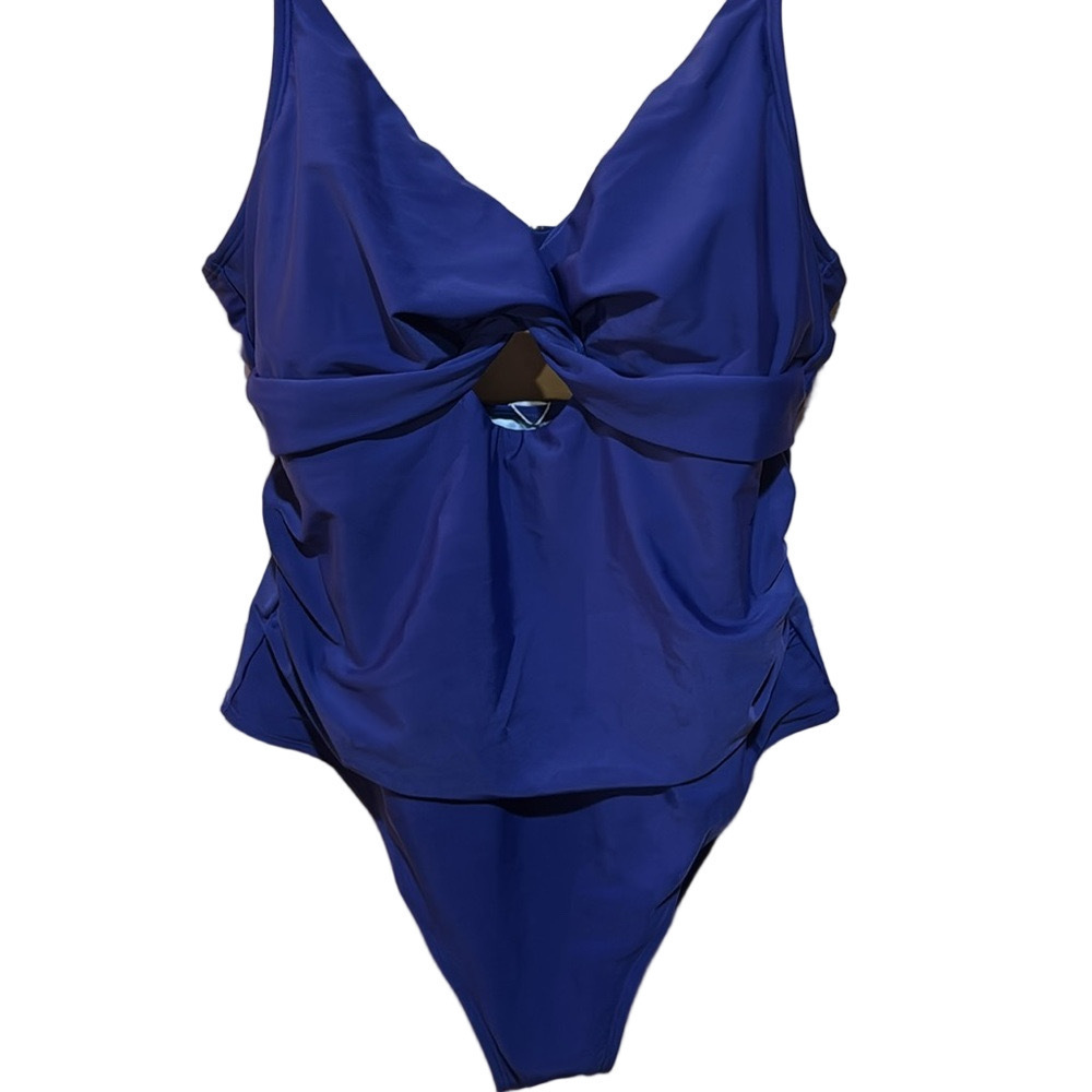 Cupshe Cobalt One Piece Swimsuit O Ring Detail Large NWT